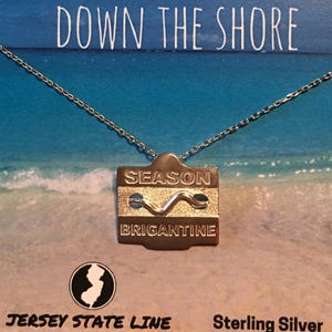 Brigantine - Jersey Shore Sterling Silver Beach Badge Necklace