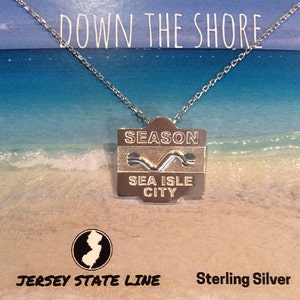 Sea Isle City - Jersey Shore Sterling Silver Beach Badge Necklace