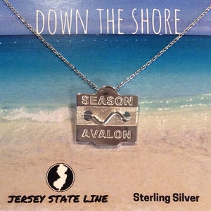 Avalon - Jersey Shore Sterling Silver Beach Badge Necklace