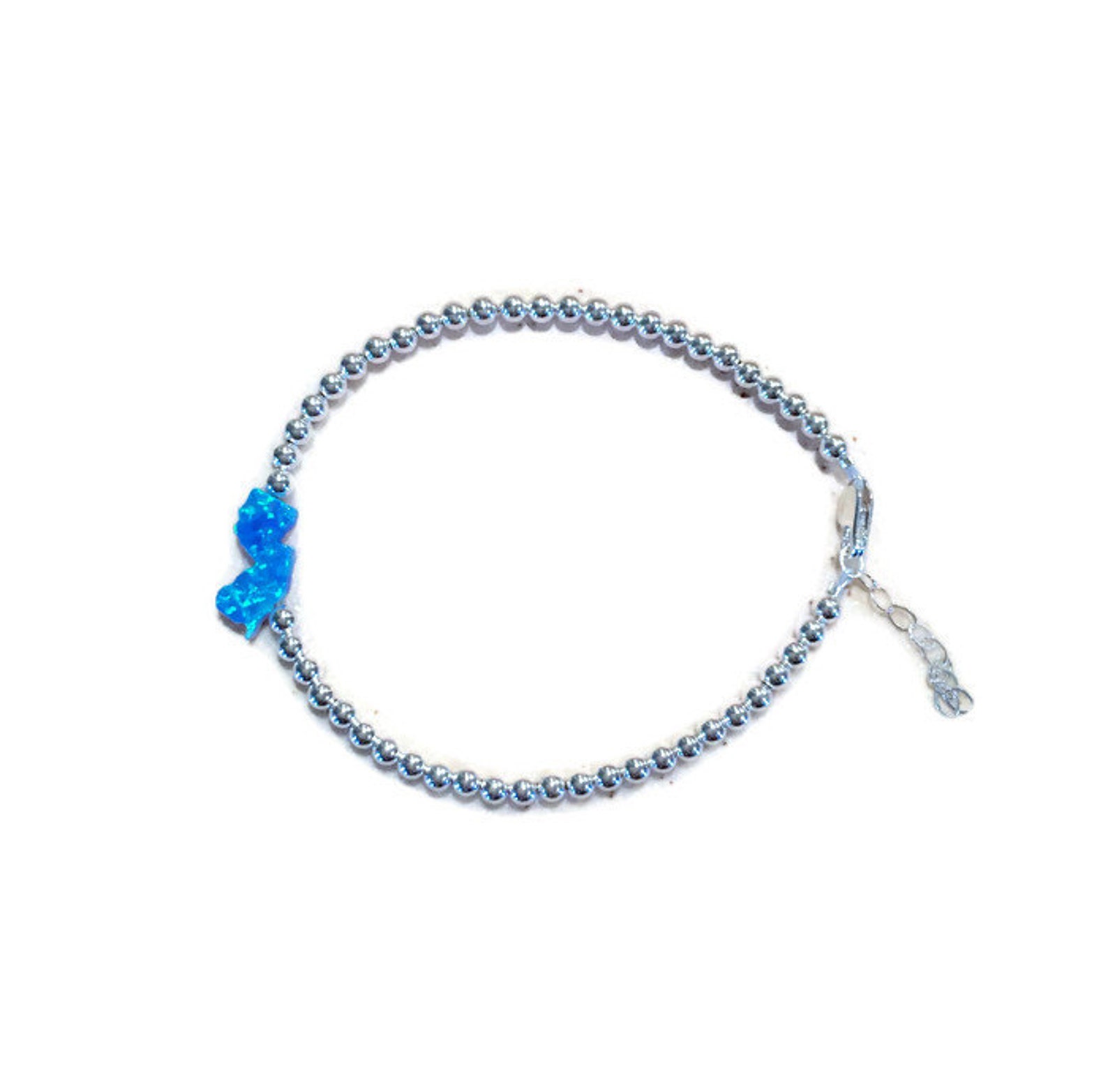 New Jersey Opal Beaded Sterling Silver Bracelet Etsy