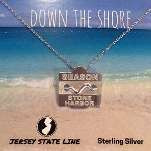 Stone Harbor - Jersey Shore Sterling Silver Beach Badge Necklace