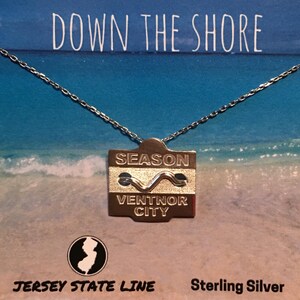 Ventnor City - Jersey Shore Sterling Silver Beach Badge Necklace