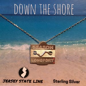 Longport - Jersey Shore Sterling Silver Beach Badge Necklace