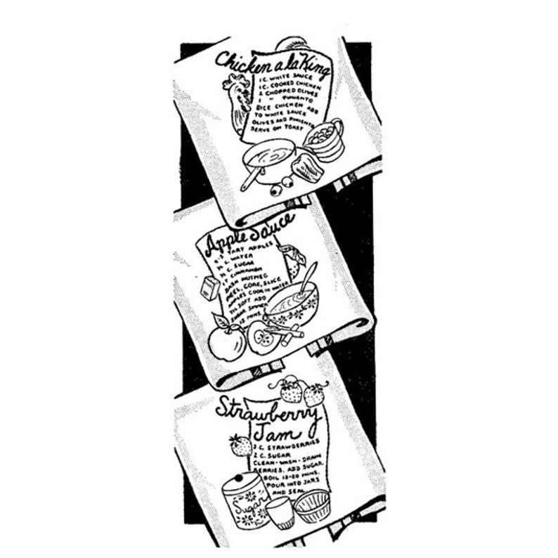 IVAB7029 Tea Towel Recipe Vintage Embroidery Transfer PDF Etsy