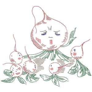 IVLW861 Animated Veggies Sing! Vintage Embroidery Transfer PDF Instant Download!