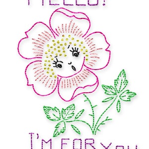 IVV207 16 Novelty Designs Friendly Flowers for Guest Towels Day of the Week Vintage Embroidery Transfer PDF Instant Download!