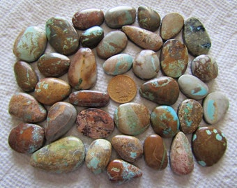 36 Ribbon Boulder Turquoise Cabs 600 carats Wholesale Lot American Cabochons USA