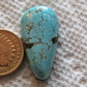 Number Eight #8 Turquoise Cab 23 carat American Nevada Blue Cabochon High Grade Spiderweb Web USA