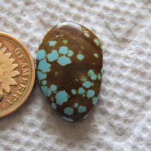 Number Eight #8 Turquoise Cab 8.7 carat American Nevada Blue Cabochon High Grade Spiderweb Web USA