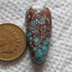 Number Eight #8 Turquoise Cab 17 carat American Nevada Blue Cabochon High Grade Spiderweb Web USA