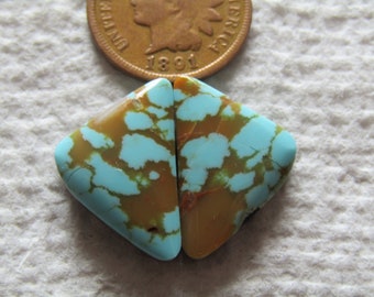 2 Tyrone Turquoise Cabochon 13 carat New Mexico American Cab Matching Sets