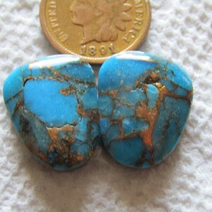2 Blaue Mojave Türkis Peruanische Pink Opal Cabs 25 Karat Gold Bronze Matrix American Arizona Kingman Cabochons Passendes Set