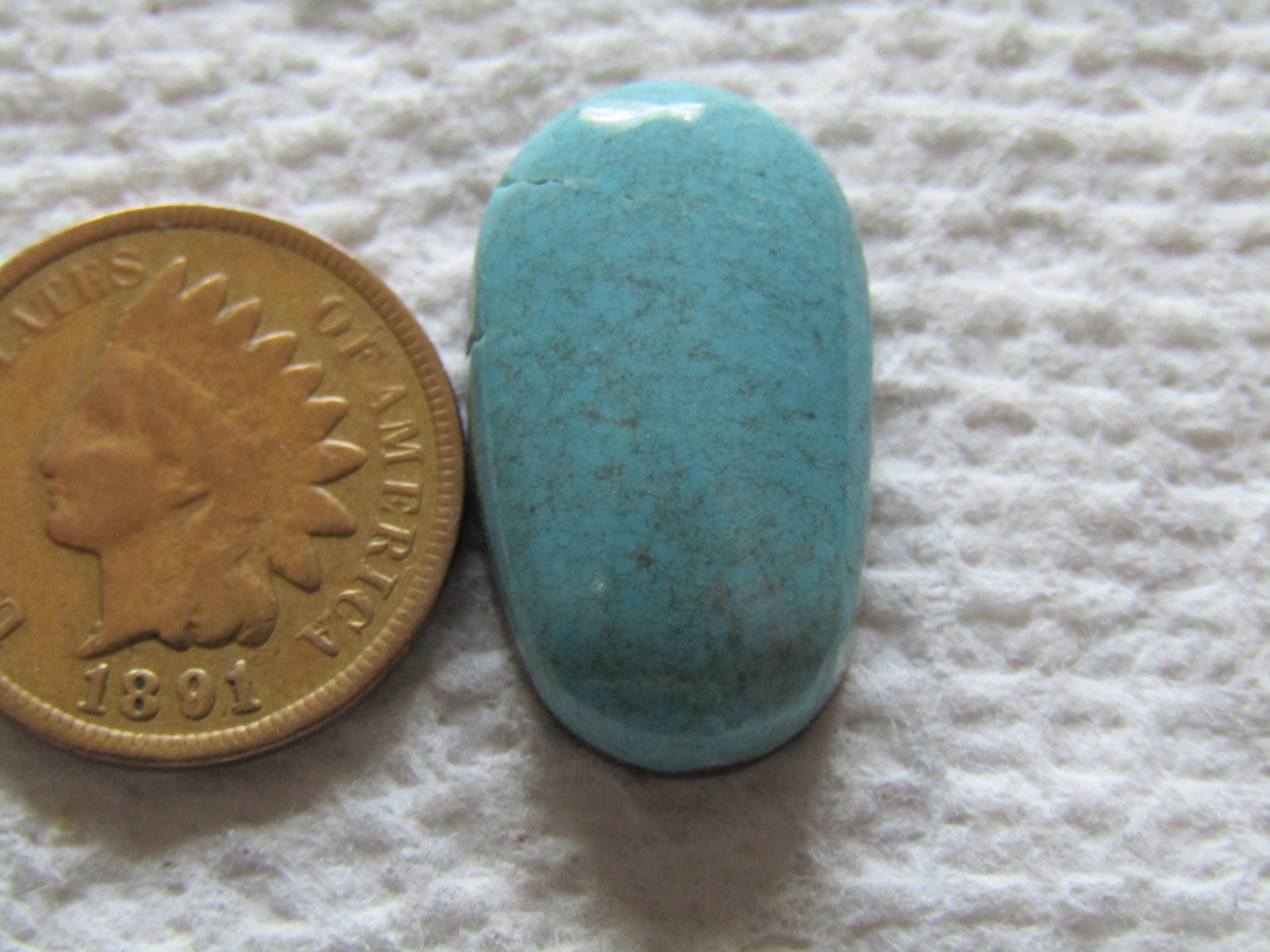 Number Eight #8 Turquoise Cab 14 Carat American Nevada Blue