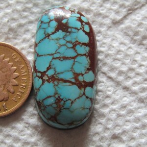 Number Eight #8 Turquoise Cab 25 carat American Nevada Blue Cabochon High Grade Spiderweb Web USA
