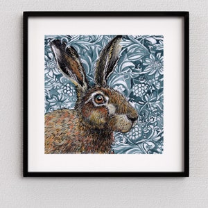 Hase Kunstdruck, Wildtier Wandkunst, Einzigartiges Geschenk für das Zuhause, Schottische Kunst, Kunstdruck.