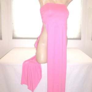 strapless open back dress Pink Safari slip dress