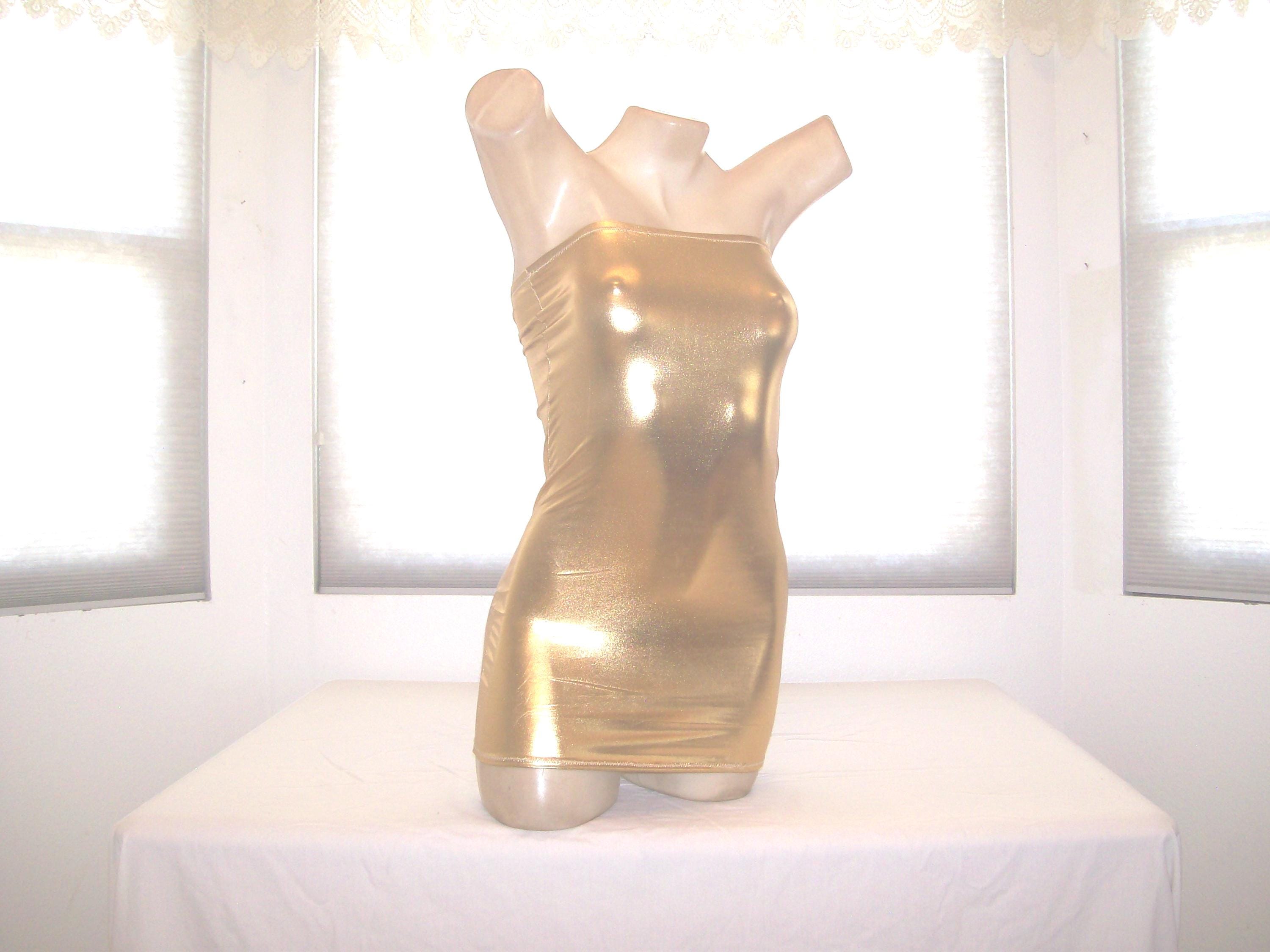 gold latex dress Style_Halter