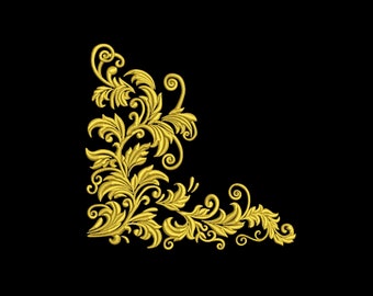 Monogram Corner Machine Embroidery Design For Embroidering Tablecloths and Napkins