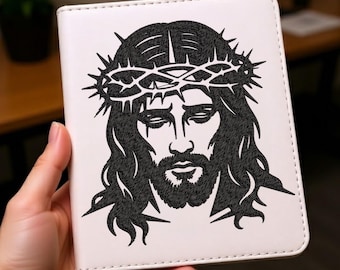 Jesus Christ Passion Face Wearing Crown of Thorns Christian machine embroidery design