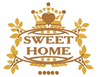 Sweet Home Monogram Frame, Machine Embroidery Design (Digital Download)