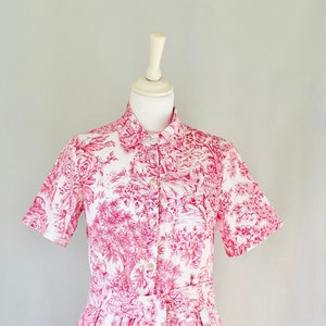 Robe toile de Jouy rose