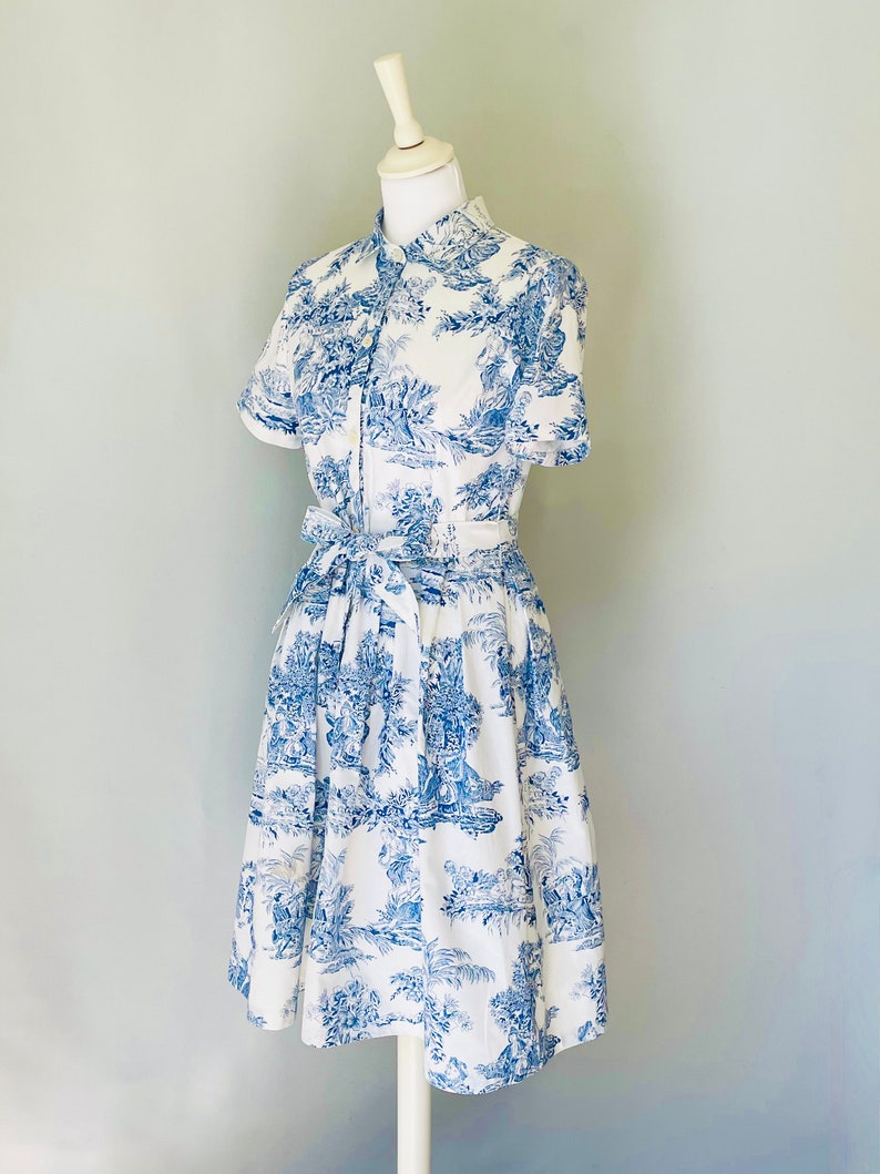 Toile De Jouy Dress Etsy
