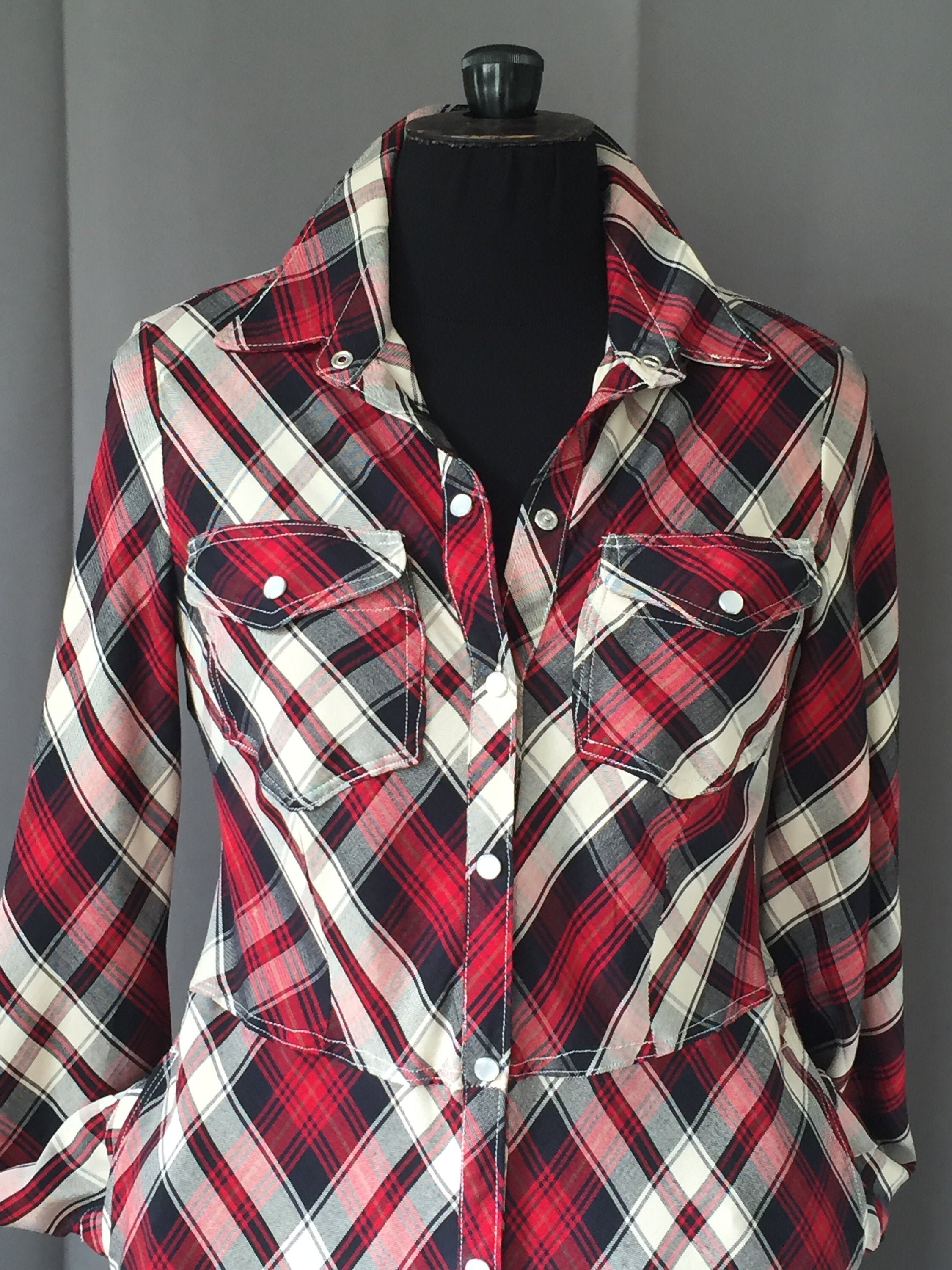 Lamont Tartan Women's Lapel Shirt Dress With Long Sleeve