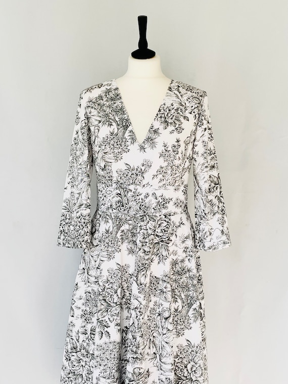 MARIA 24SS Toile de Jouy dress Black ワンピ White and Black Toile De Jouy Dress - Etsy