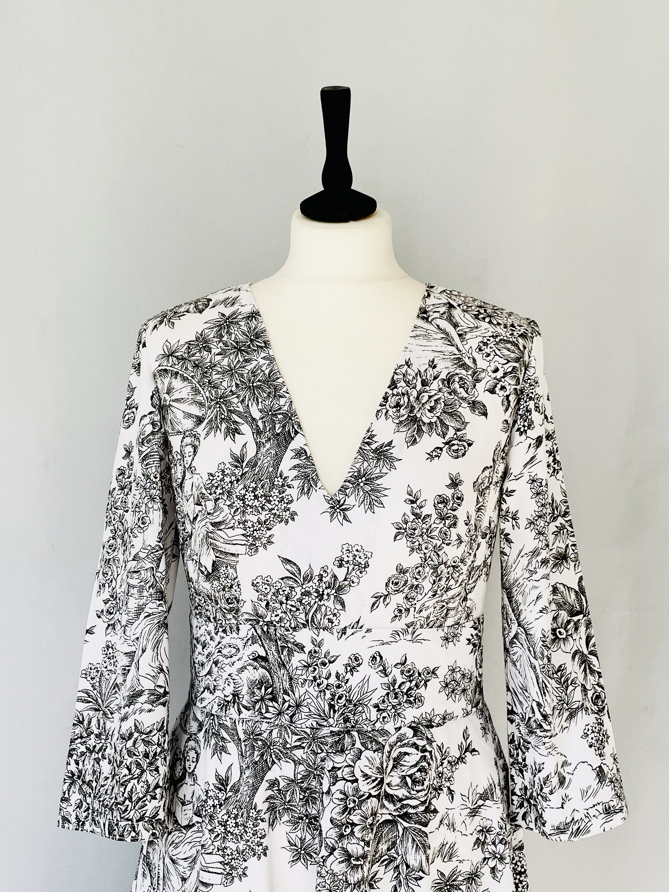 White and Black Toile De Jouy Dress - Etsy