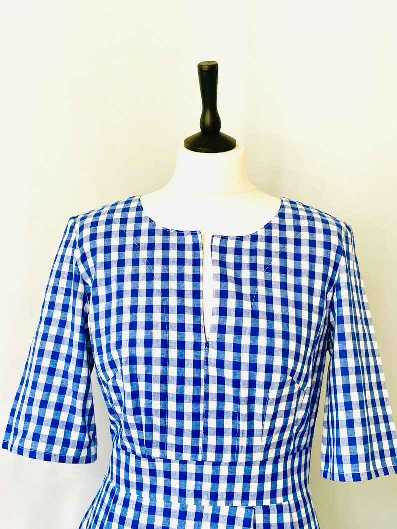 Hadley Dress - Blue & Cream Gingham