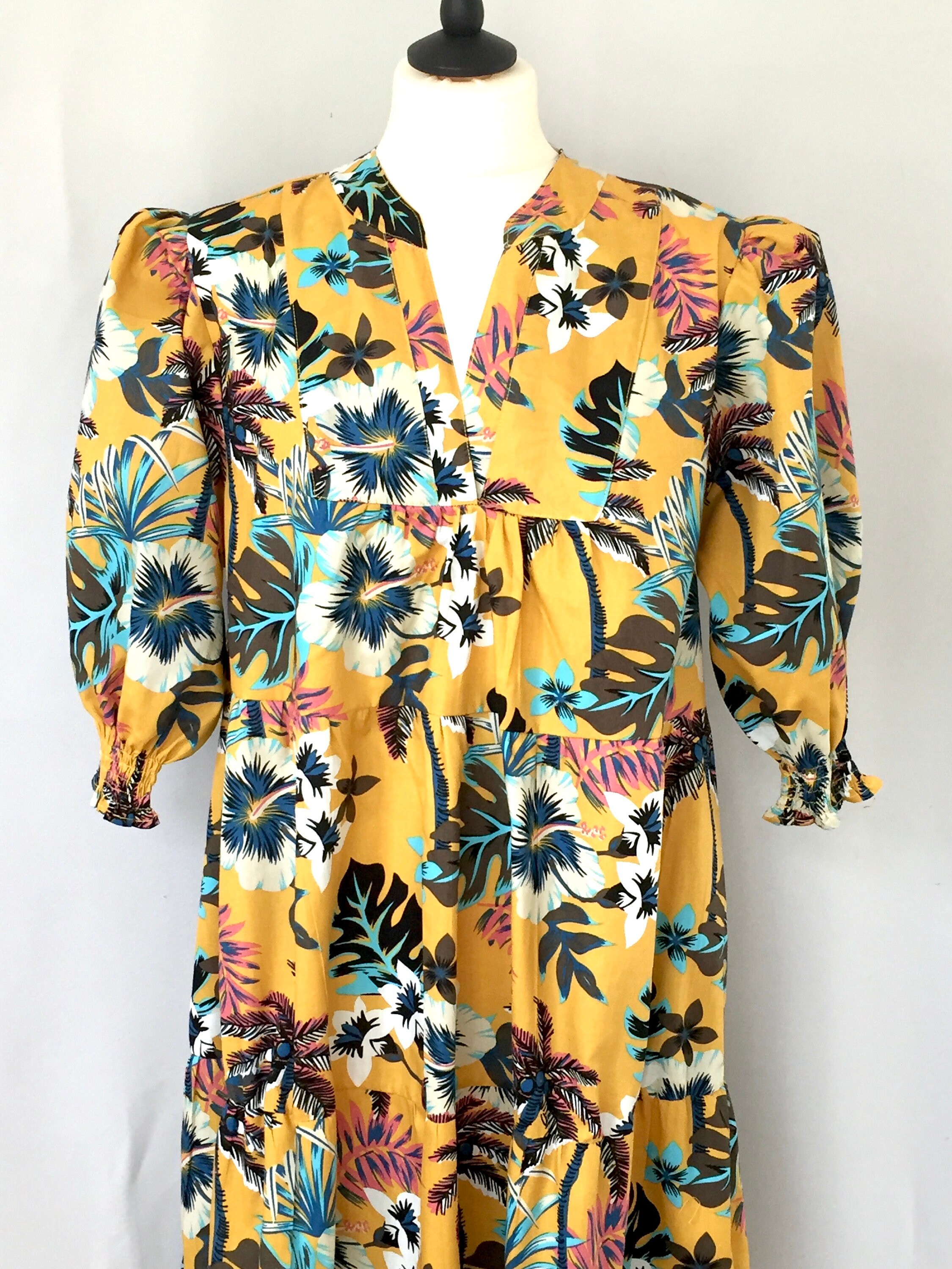 Yellow Palm Tree Prints Dress Tropical Floral Dress - Etsy UK