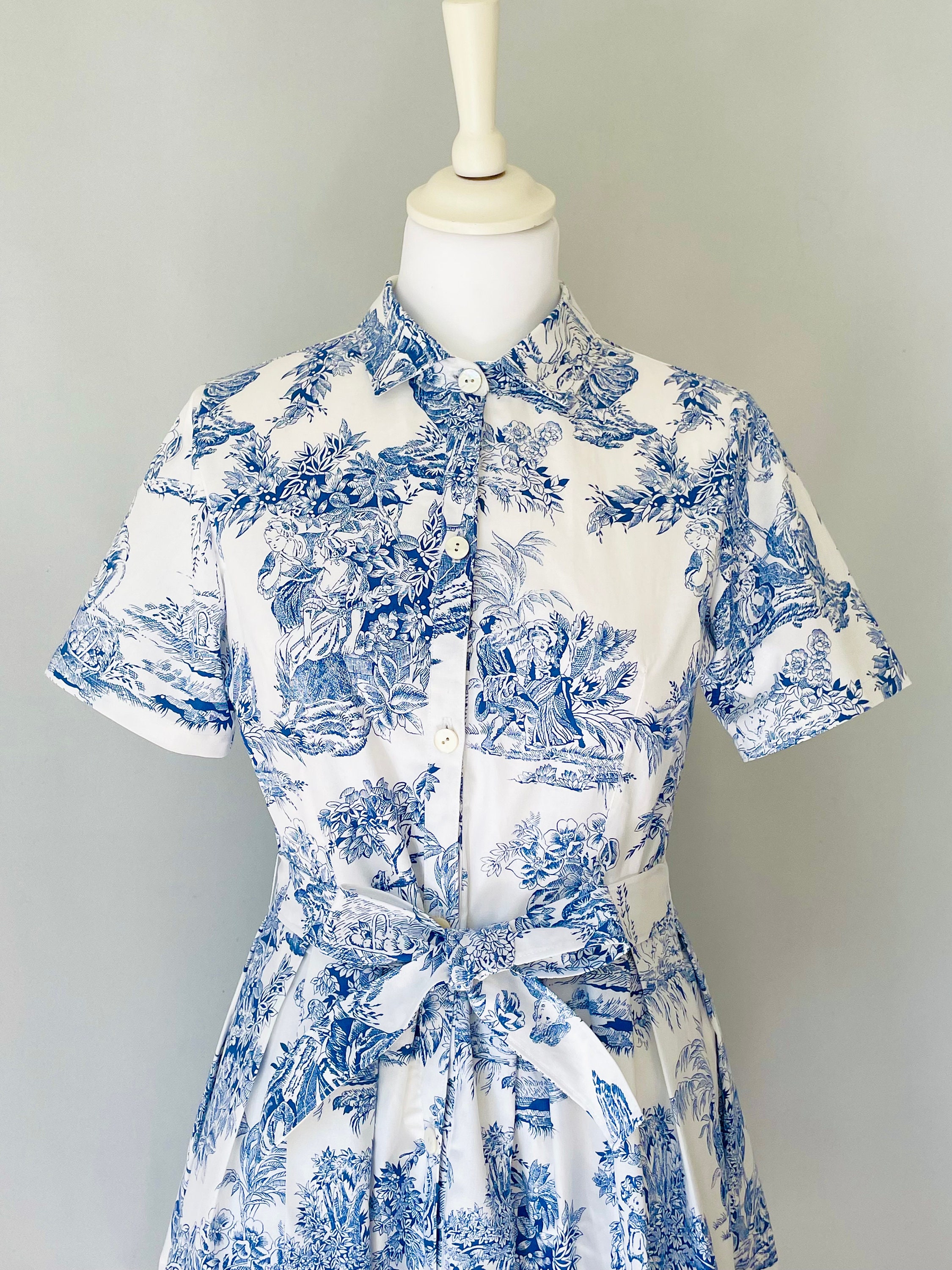 Toile De Jouy Dress - Etsy