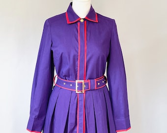 Violet and red shirt dress