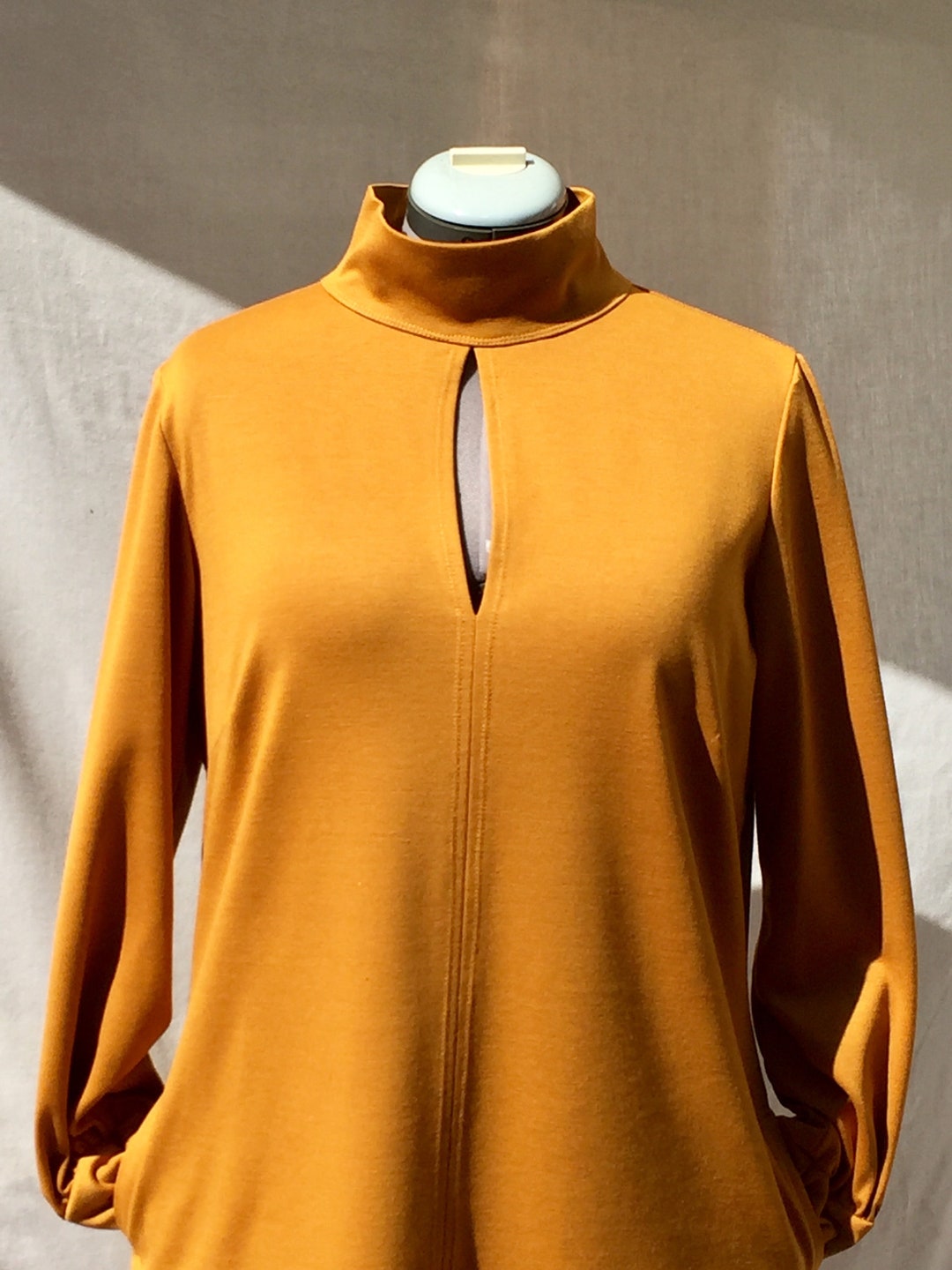 Mustard Yellow Dress Mustard Jersey Dress High Collar Dress Hand Made Made in France Etsy Ireland