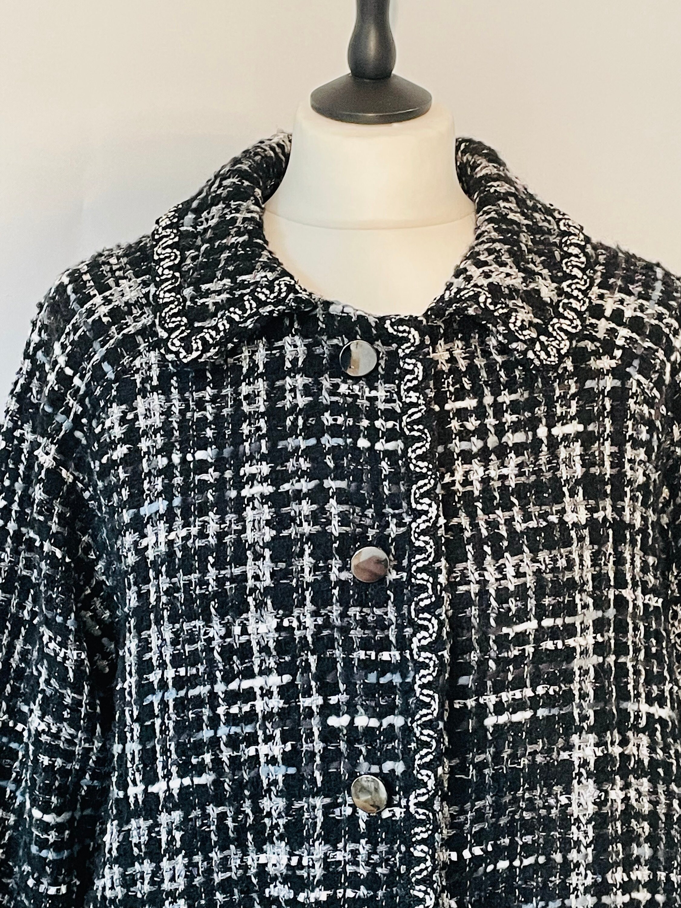 【INCHANT ME】Tweed Wool 3 Button Overfit Jacket Oversized Tweed Jacket – I Too Fashion