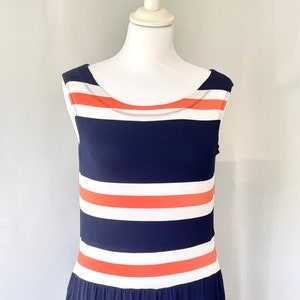 Navy blue striped dress
