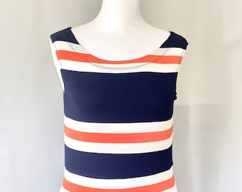 Navy blue striped dress