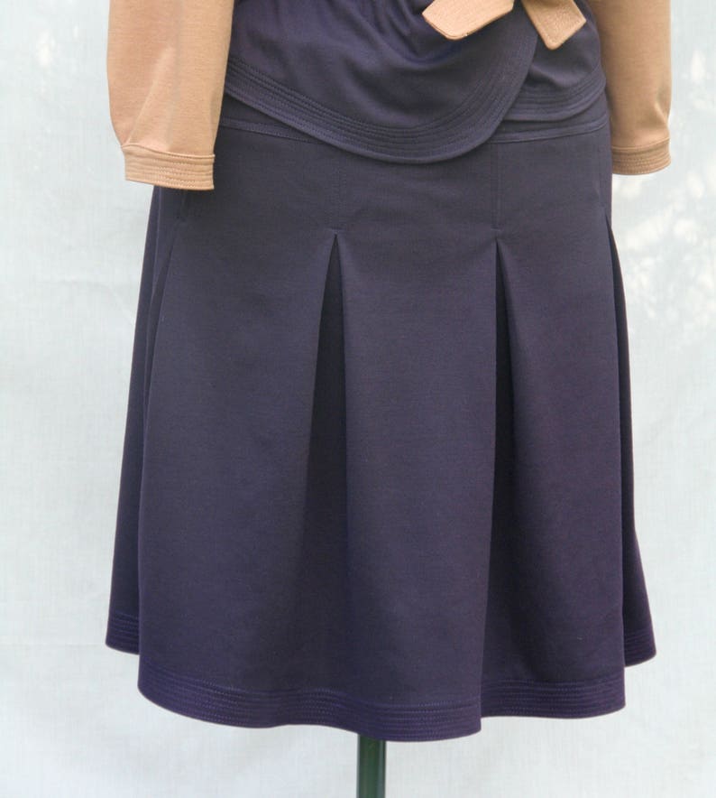 Hand made Violet pleated skirt violet Milano jersey pleated skirt Made in France violet FiFi skirt