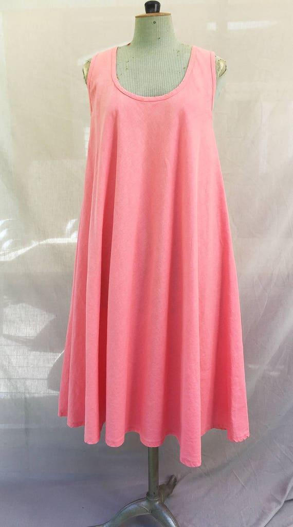 hot pink linen dress
