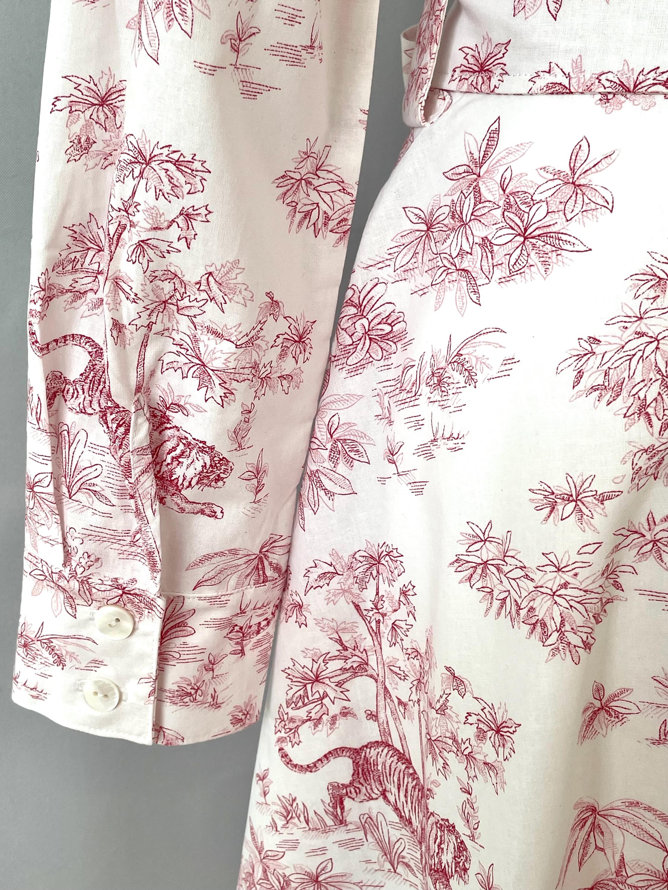 Pink Toile De Jouy Shirt Dress - Etsy