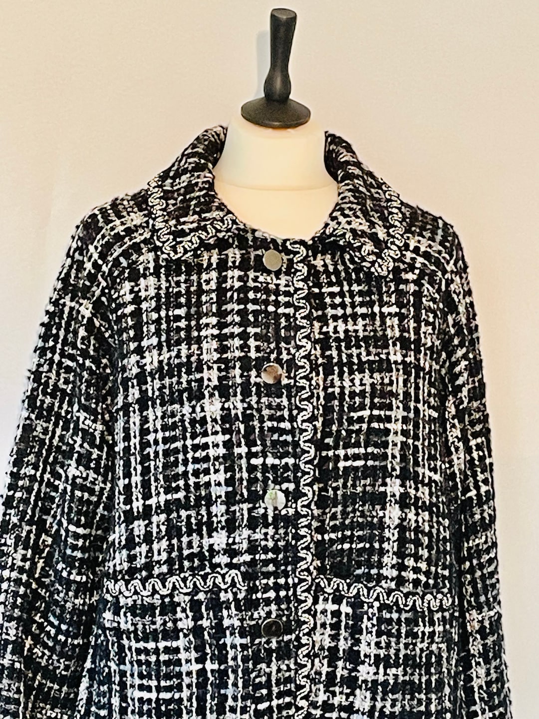 ｜LOOKAST｜ HANI TRIMMING WOOL TWEED JACKET_BLACK Cropped Tweed Jacket Womens | Tweed Designer Jacket Women
