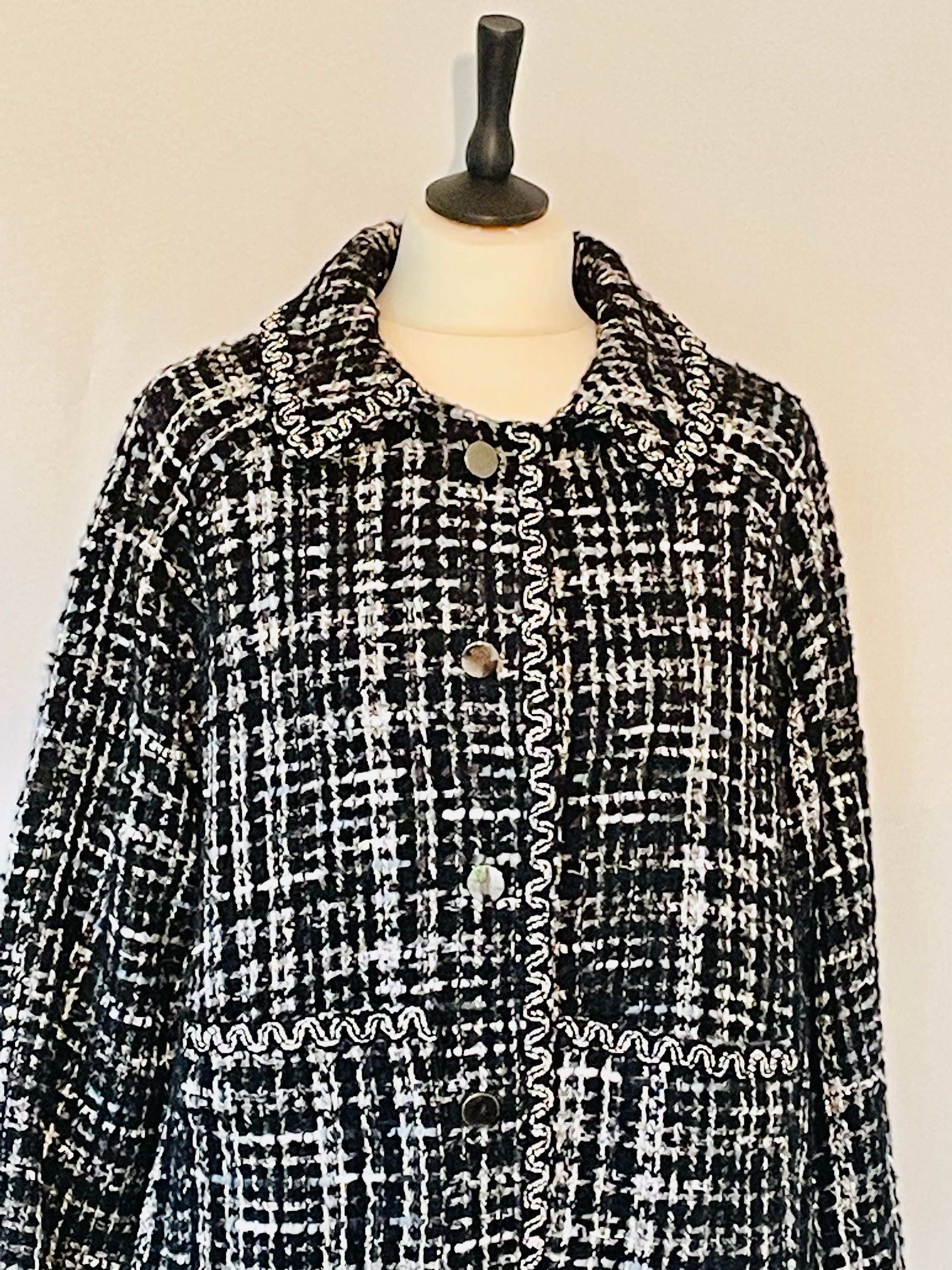 Black and Grey Tweed Jacket - Etsy