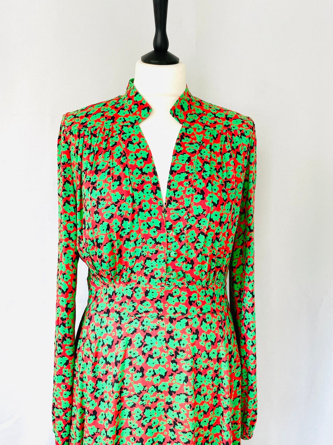 Green floral dress