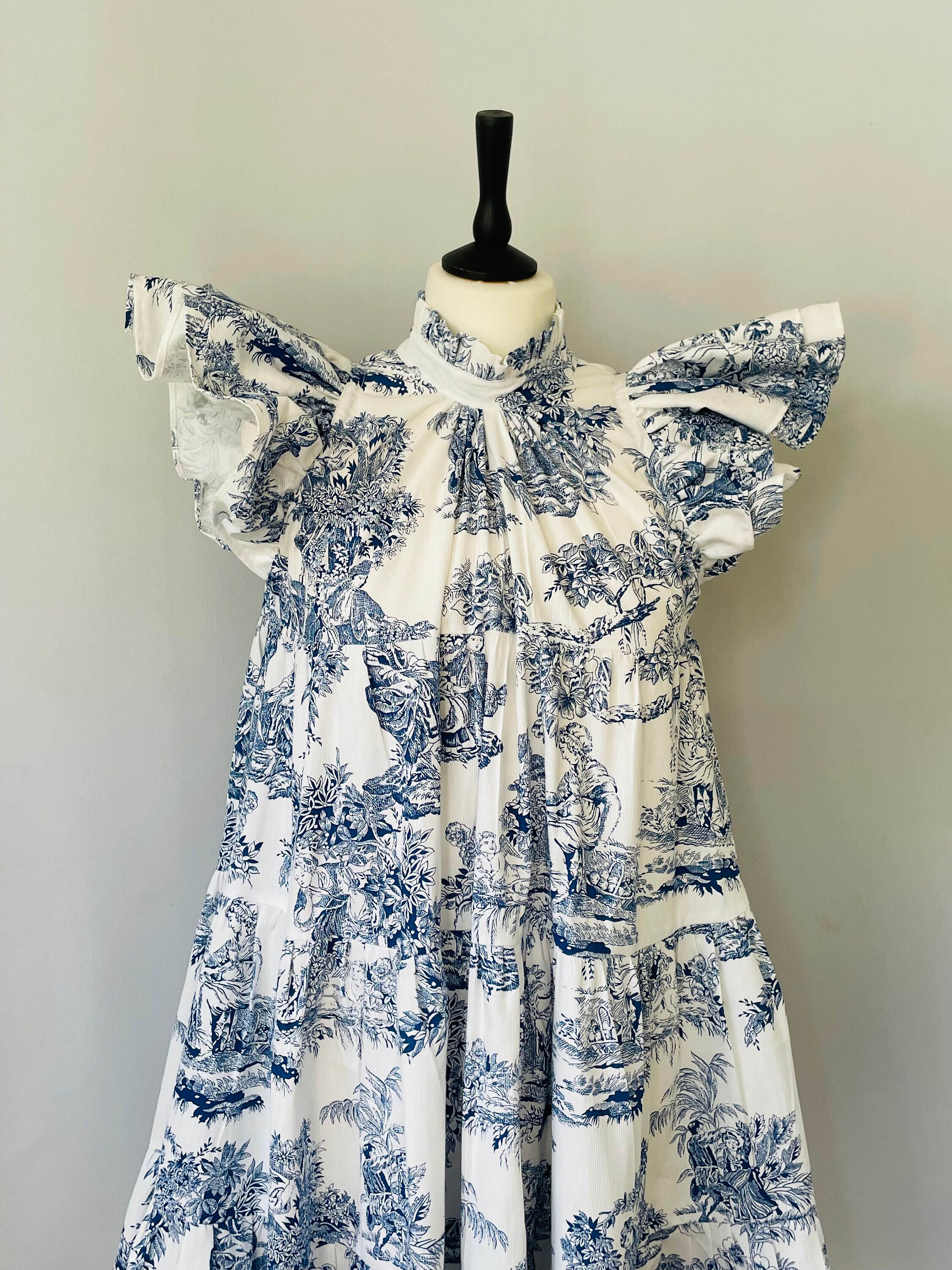 Twist ribbon Toile de Jouy dress – Riu