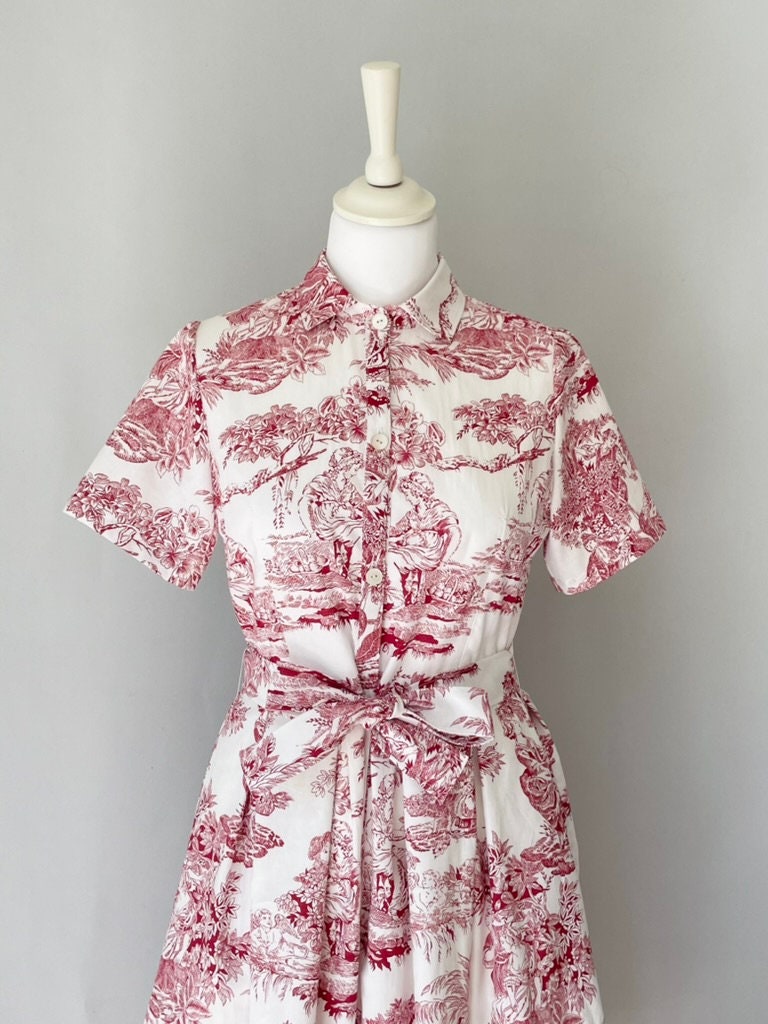 Toile De Jouy Dress - Etsy
