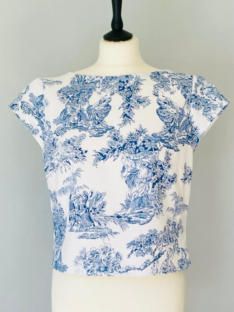 トップス Riu One shoulder Toile de Jouy tops One shoulder Toile de Jouy tops – Riu