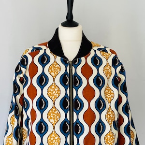 African cloth bomber jacket