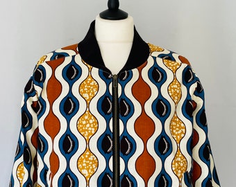 African cloth bomber jacket