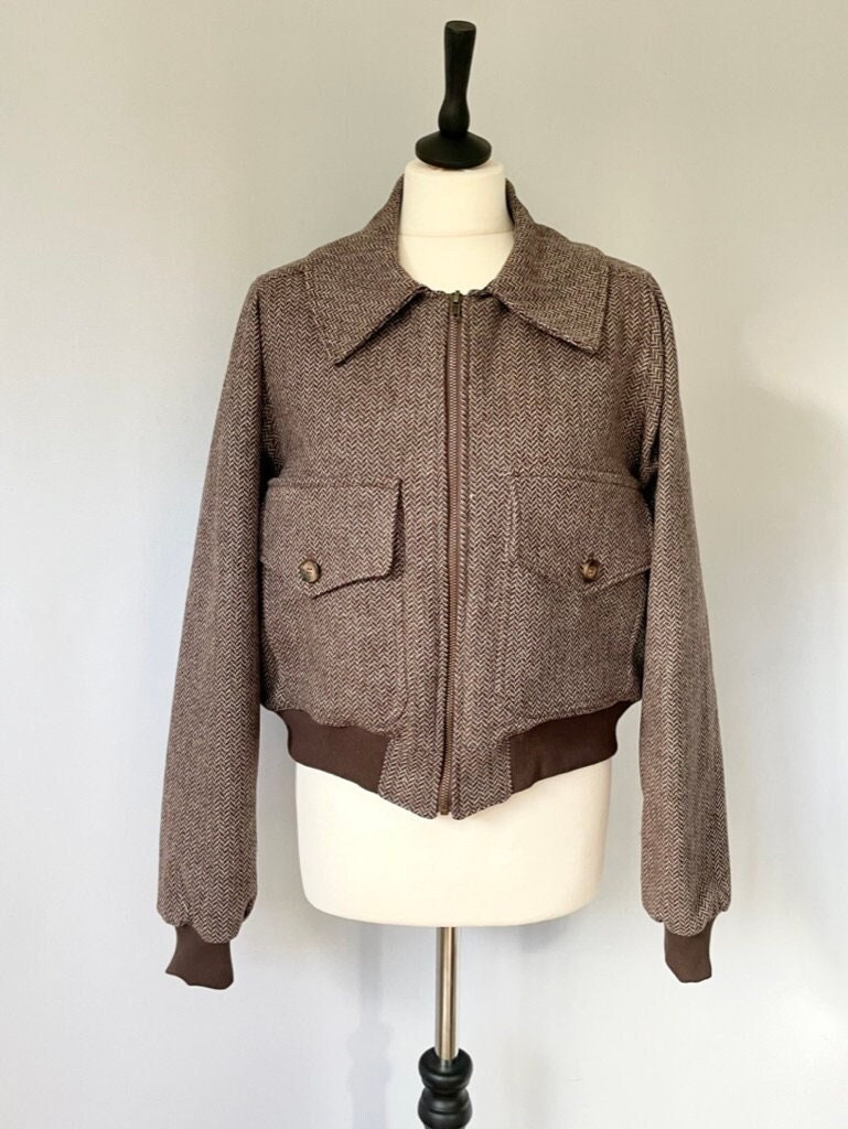 Tweed bomber jacket