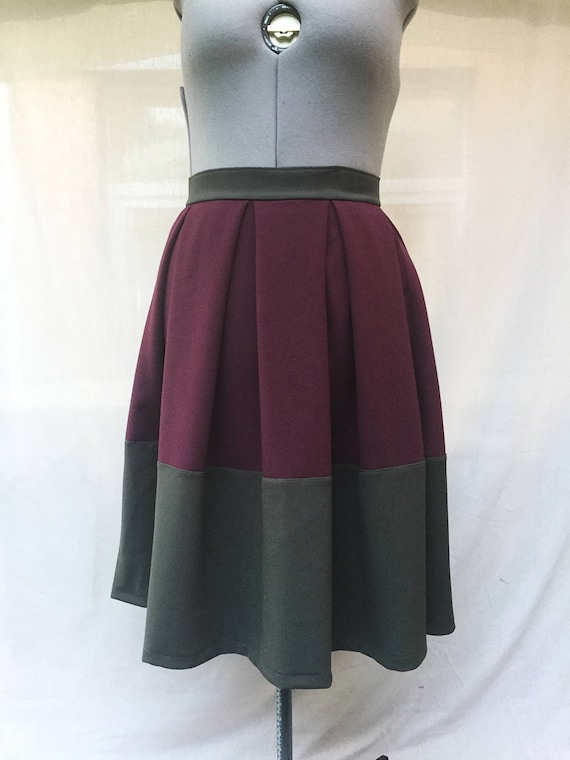 Hand made Violet pleated skirt violet Milano jersey pleated skirt Made in France violet FiFi skirt